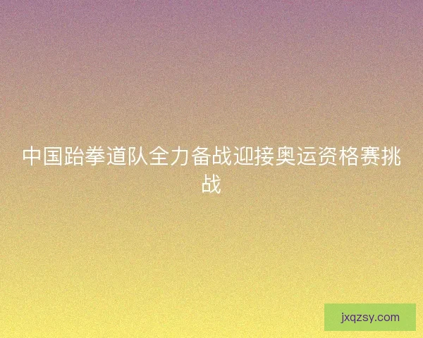 中国跆拳道队全力备战迎接奥运资格赛挑战